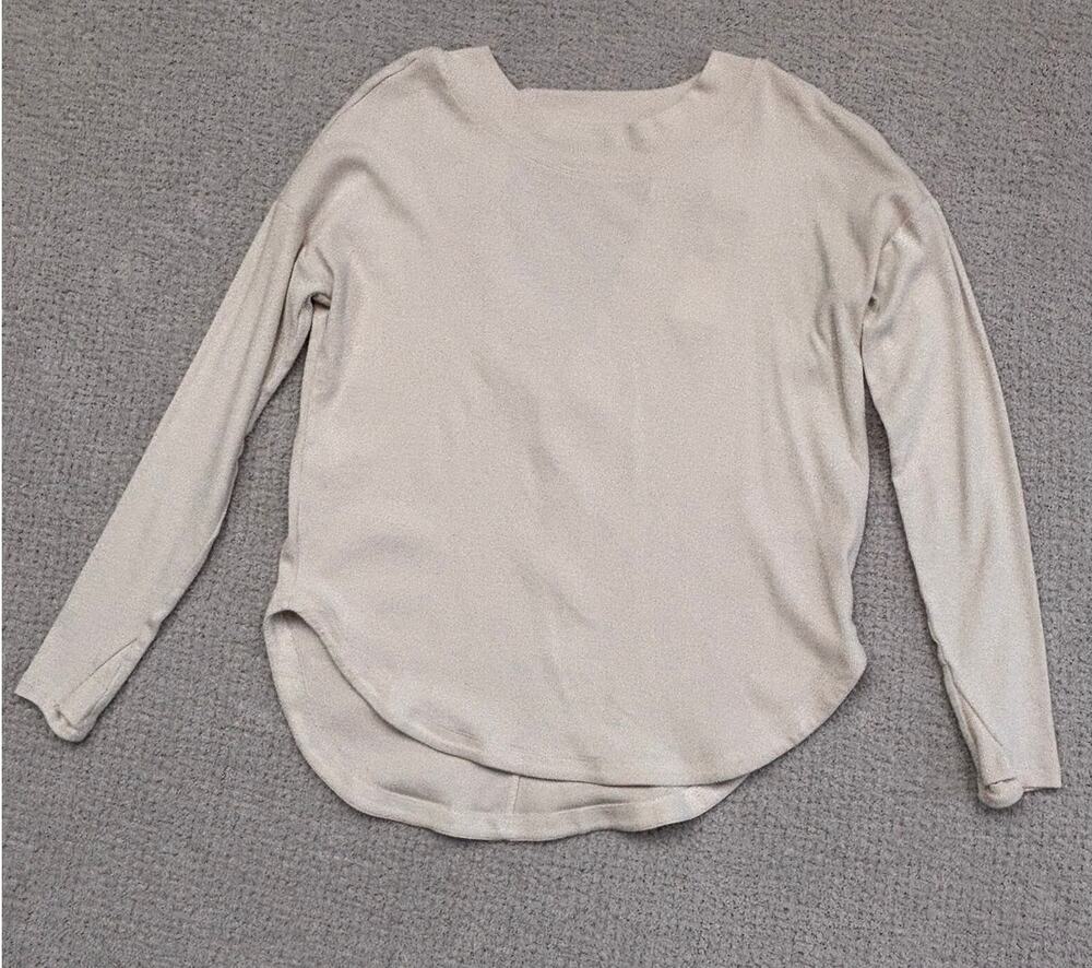 Athleta Women's White Long Sleeve Sweatshirt Size S #79602